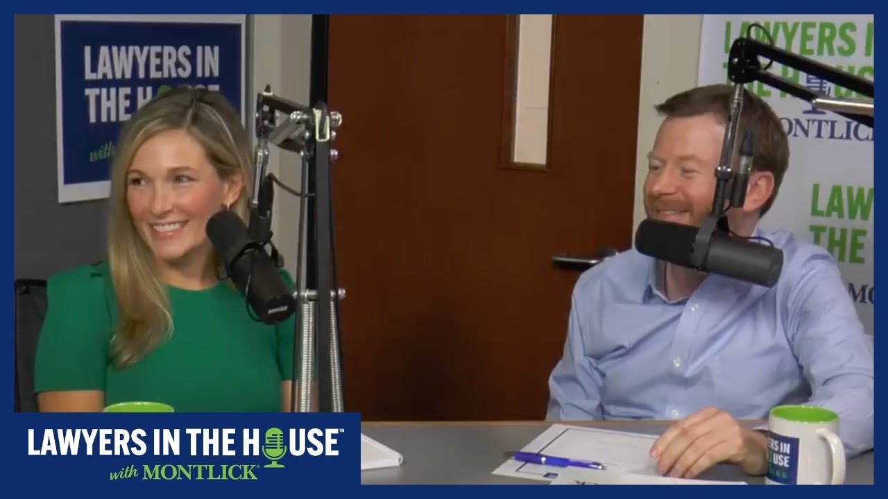Smiling lawyers discuss cases on Lawyers in the House radio show with Montlick, SEO alt text for legal website