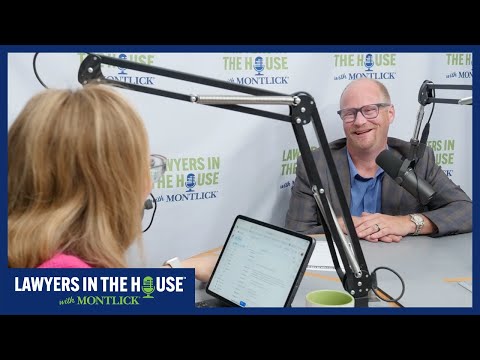 Injury lawyer consulting with client in podcast studio, discussing legal case - Lawyers In The House